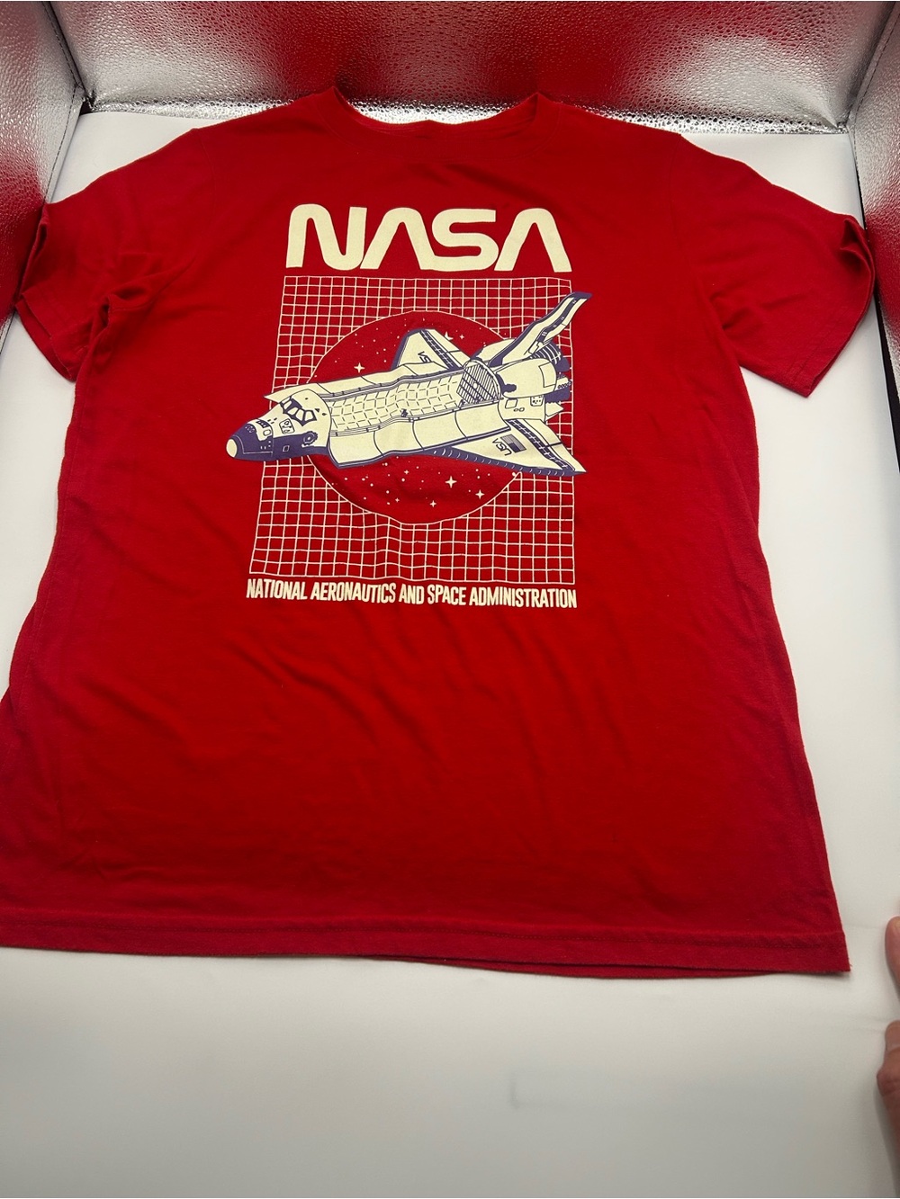 NASA Red Kids Short Sleeve Tee with Space Shuttle Graphic